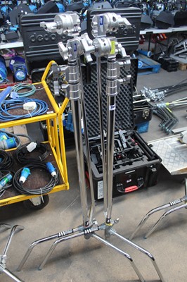 Lot 249 - 2 Arri steel folding telescopic master stands...