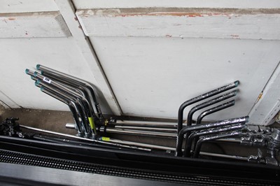 Lot 259 - 3 steel master stands, one with grip, head and...
