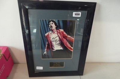 Lot 1090 - Framed and glazed signed photograph of Mick...