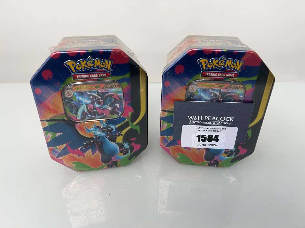 Lot 1584 - 2 Pokémon TCG: Mega Charizard X ex Tins