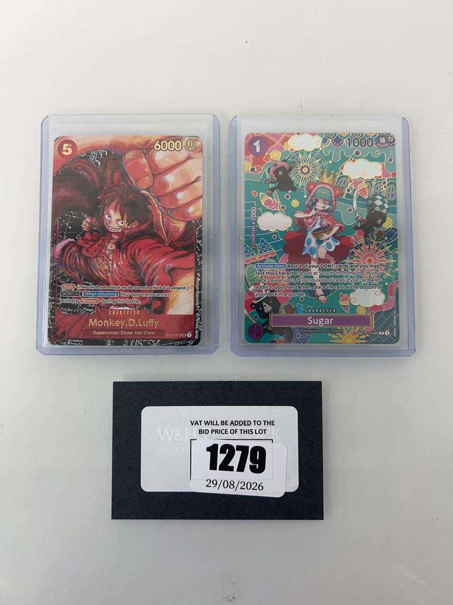 Lot 1279 - (2) Top Loaded One Piece TCG: SP OP10-065 R -...
