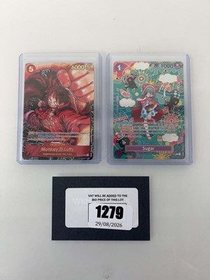 Lot 1279 - (2) Top Loaded One Piece TCG: SP OP10-065 R -...
