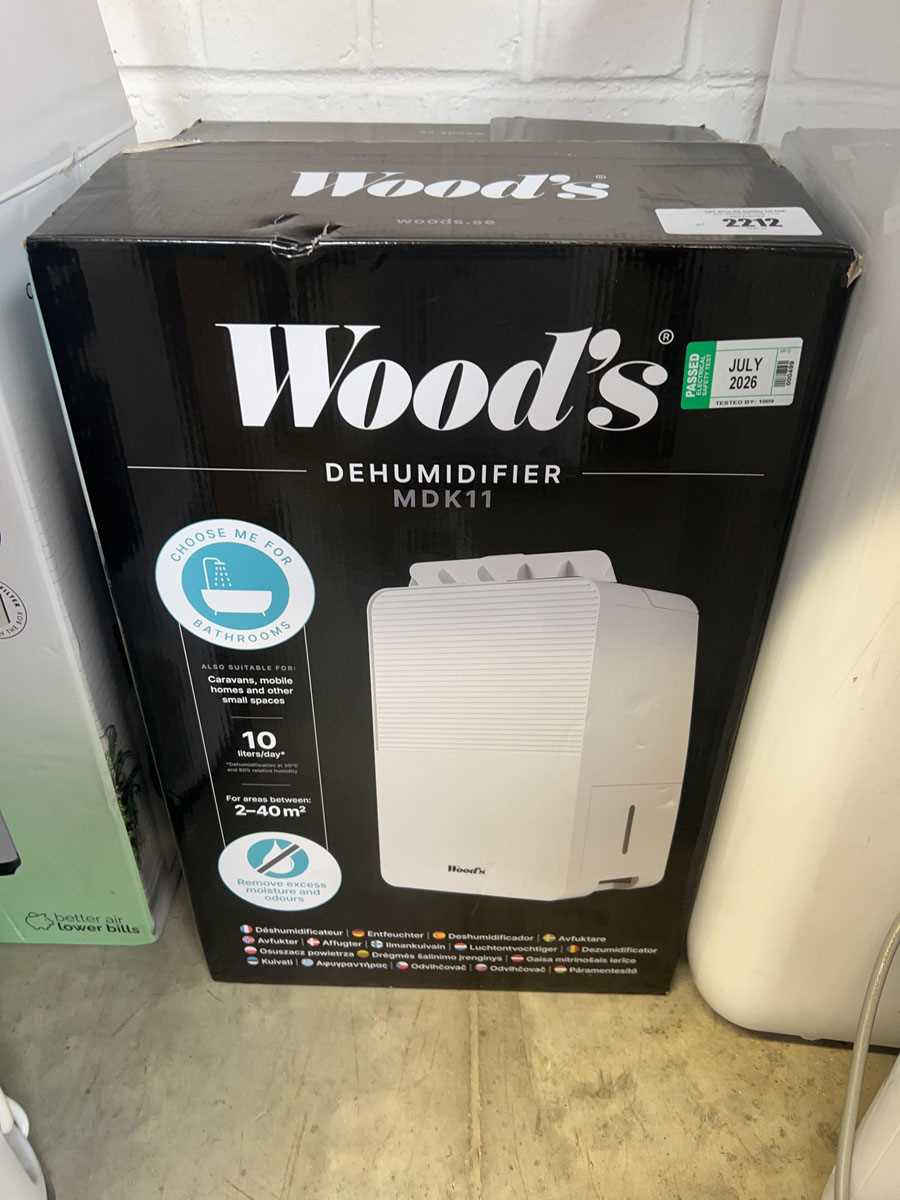 Lot 2212 - Boxed Woods MDK11 electric dehumidifier