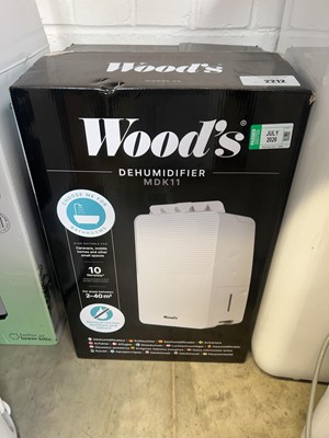 Lot 2212 - Boxed Woods MDK11 electric dehumidifier