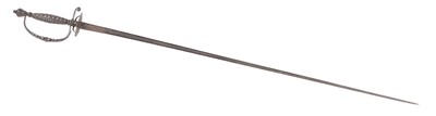 Lot 38 - English mourning sword, 32 ins tri-form blade,...