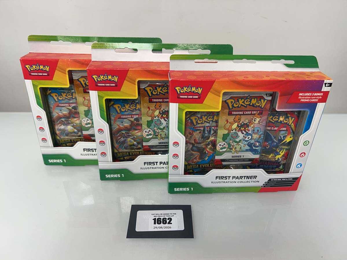 Lot 1662 - 3x Pokémon TCG: First Partner Illustration...