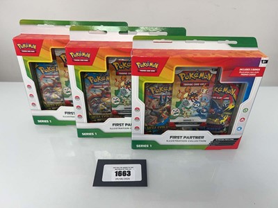 Lot 1663 - 3x Pokémon TCG: First Partner Illustration...