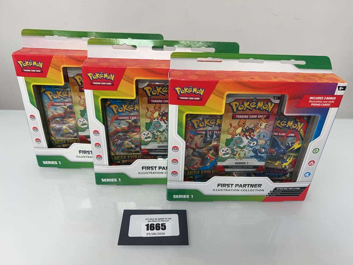 Lot 1665 - 3x Pokémon TCG: First Partner Illustration...