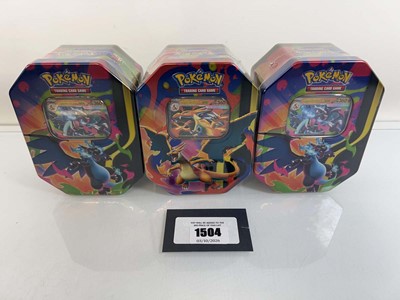 Lot 1504 - 3x Pokémon TCG: Mega Charizard Tins