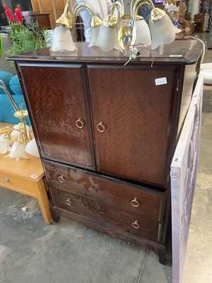 Lot 1794 - Stag mahogany effect entertainment unit with 2...