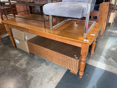 Lot 1701 - Long pine refectory type dining table on...
