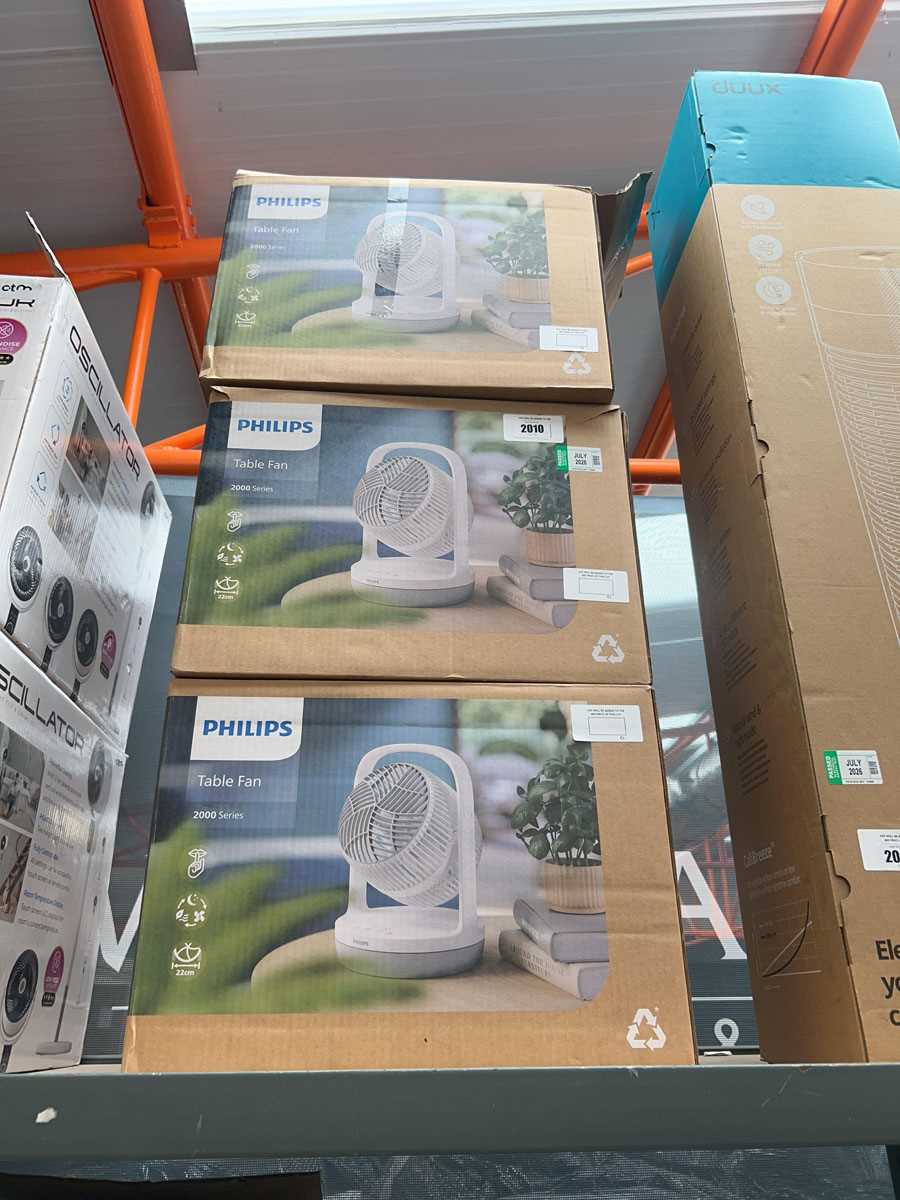 Lot 2010 - 3 x boxed Philips 2000 Series table fan