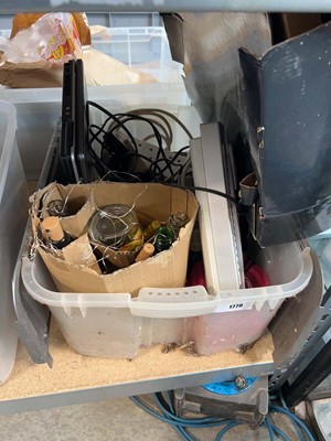 Lot 1197 - Plastic box containing an assortment of items...