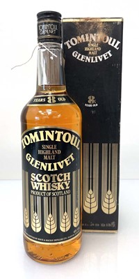 Lot 73 - A bottle of Tomintoul Glenlivet 8 year old...