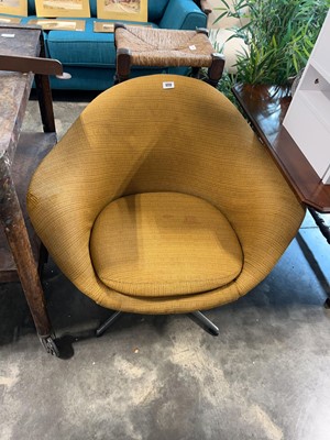 Lot 1772 - Mid Century swivel base armchair in yellow