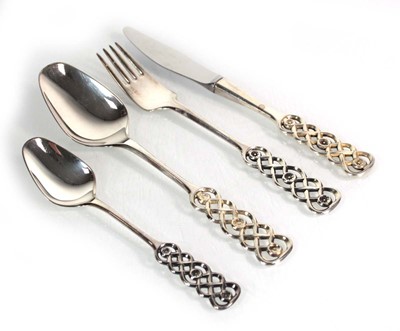 Lot 213 - A suite of Norwegian 830-grade silver flatware...