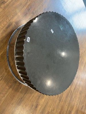 Lot 1603 - Modern drum shaped dark grey gloss finish...
