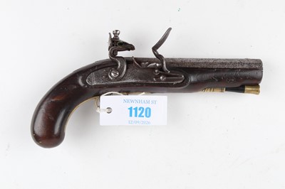 Lot 1120 - (S58) 20 bore Flintlock Travelling Pistol, 6...