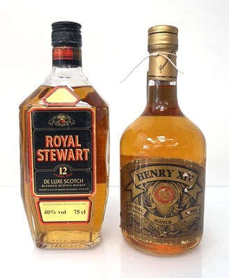 Lot 97 - 2 bottles, 1x Royal Stewart De Luxe 12 year...