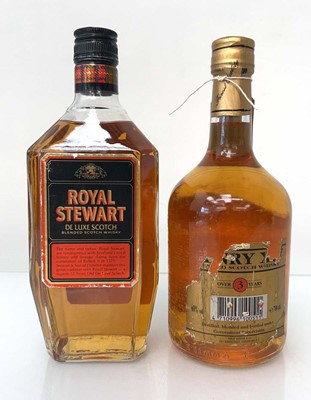 Lot 86 - 2 bottles, 1x Royal Stewart De Luxe 12 year...