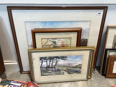 Lot 1883 - Large framed and glazed watercolour of a snowy...