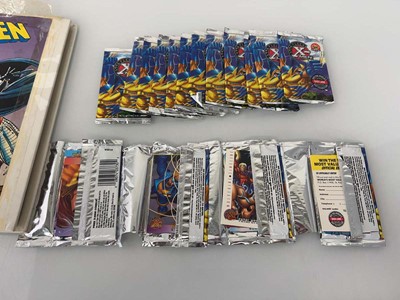 Lot 1514 - Folder of X-Men trading cards along with a bag...