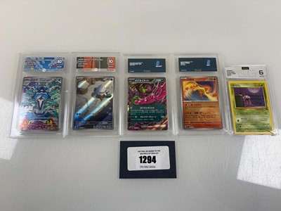 Lot 1294 - (5) Various Graded Pokémon Cards by PG Grading,...