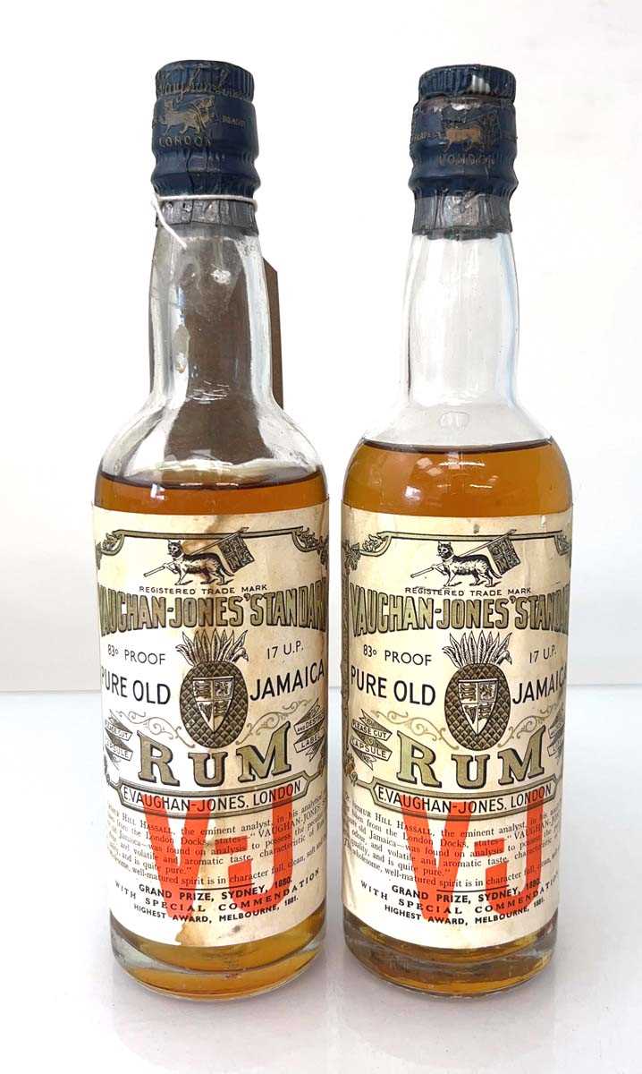 Lot 144 - 2 old half size bottles of Vaughan-Jones...