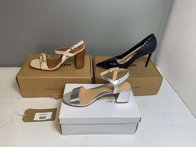 Lot 1322 - 3x Boxed pairs of Dune high heels sizes UK5,...