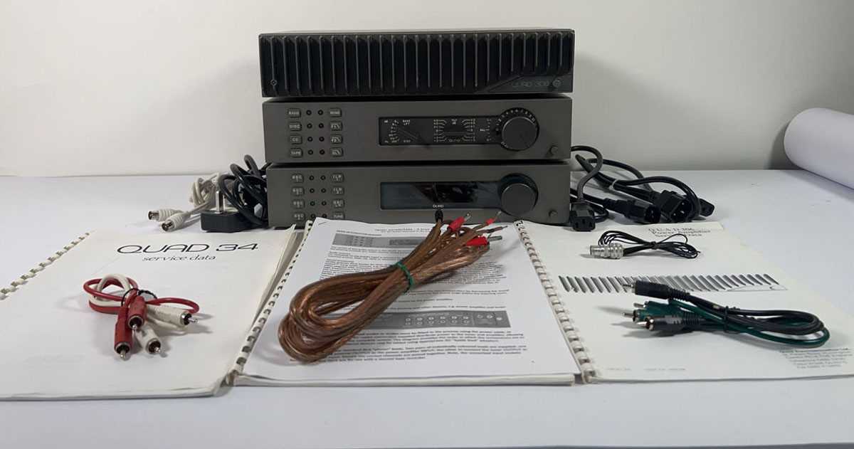Lot A Quad hi-fi stack consisting of Quad 34...