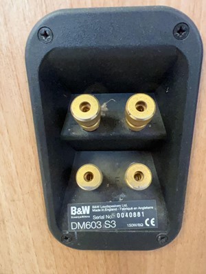 Lot A pair of Bowers and Wilkins model DM603 S3...
