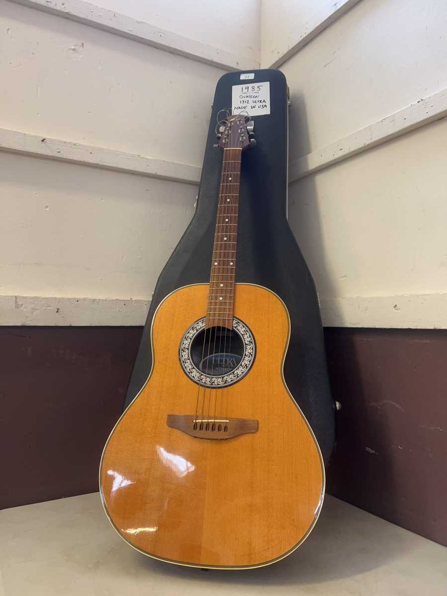 Lot A cased Ovation 1985 Ultra series acoustic...
