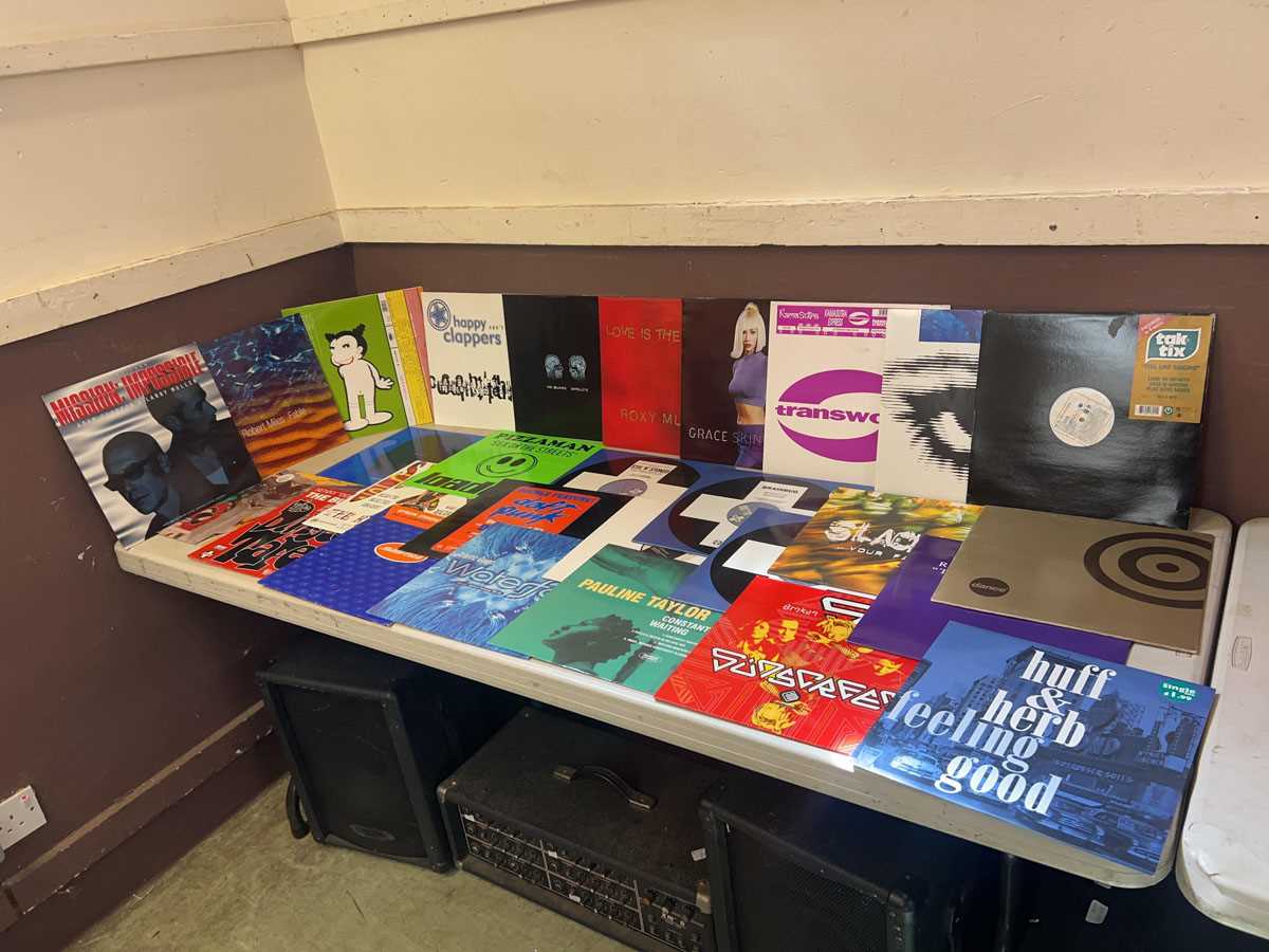 Lot A PVC crate containing an assortment of vinyl...