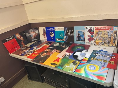 Lot A PVC crate containing an assortment of vinyl...