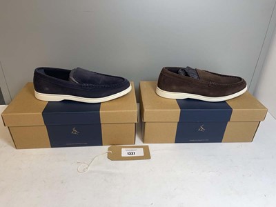 Lot 1337 - 2x Boxed pairs of Charles Tyrwhitt loafers...