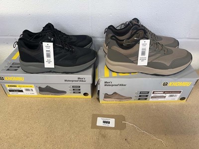Lot x2 boxed pairs of Khombu hiker boots sizes UK...