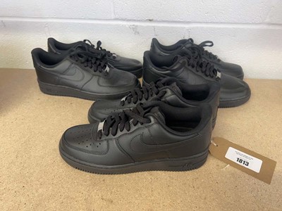 Lot x3 Nike Air Force 1 trainers in black size UK 8