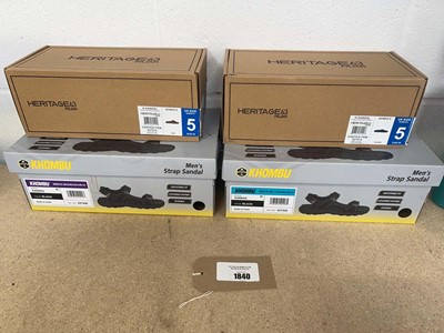 Lot x2 boxed pairs of Khombu strap sandals...