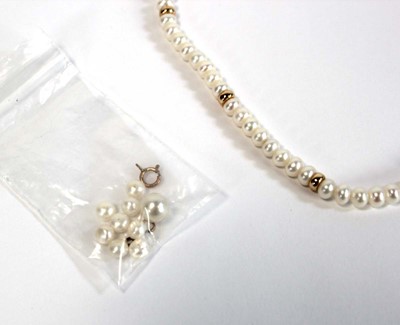 Lot 626 - Two single strand cultured pearl necklaces,...