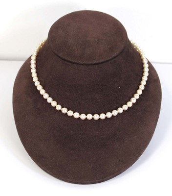 Lot 626 - Two single strand cultured pearl necklaces,...