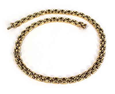 Lot 627 - A 9ct yellow gold bricklink necklace, l. 45.5...