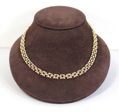 Lot 627 - A 9ct yellow gold bricklink necklace, l. 45.5...