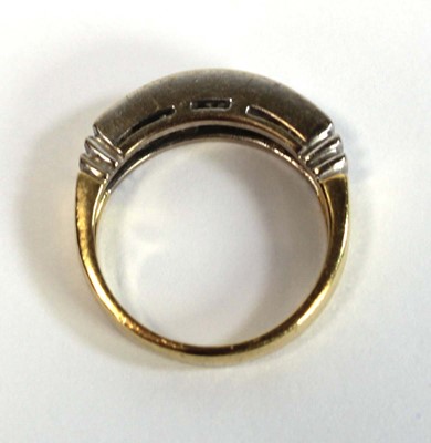 Lot 628 - An 18ct yellow gold half eternity ring set six...