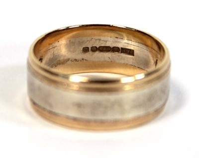 Lot 635 - A 9ct two colour gold wedding band, band w. 7...