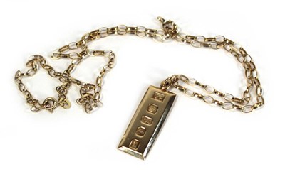 Lot 657 - A 9ct yellow gold chainlink necklace...