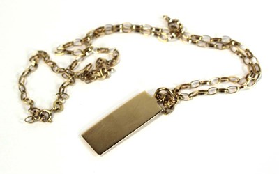 Lot 657 - A 9ct yellow gold chainlink necklace...