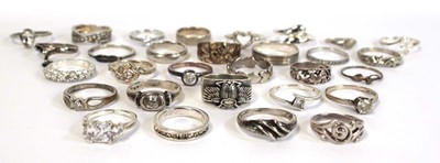 Lot 665 - Thirty silver, metalware and base metal dress...