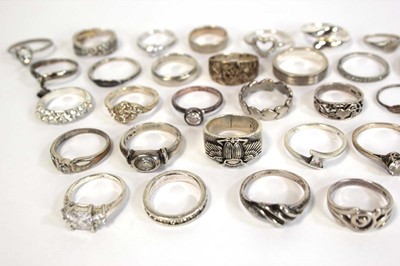 Lot 665 - Thirty silver, metalware and base metal dress...