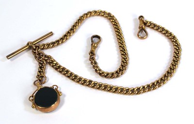Lot 690 - A 9ct yellow gold curblink watch chain with...