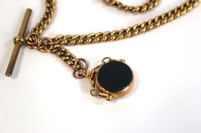 Lot 690 - A 9ct yellow gold curblink watch chain with...